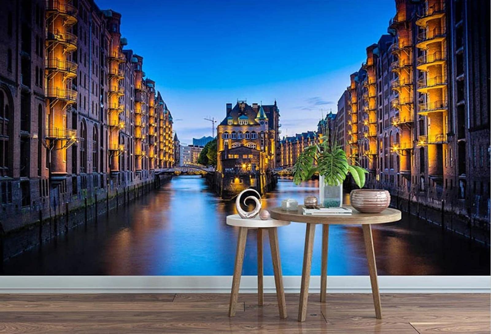 Amazon Co Jp カスタム写真壁画の壁紙 にぎやかな都市川の夜景 テレビの壁 リビングルーム ベッドルーム ソファ 背景 壁 3d 不織布壁紙 350x245cm Diy 工具 ガーデン