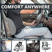 Vista 8 de DREAM ART Almohada de apoyo lumbar de espuma viscoelástica, respaldo ortopédico con malla 3D transpirable para asiento de automóvil, oficina, silla