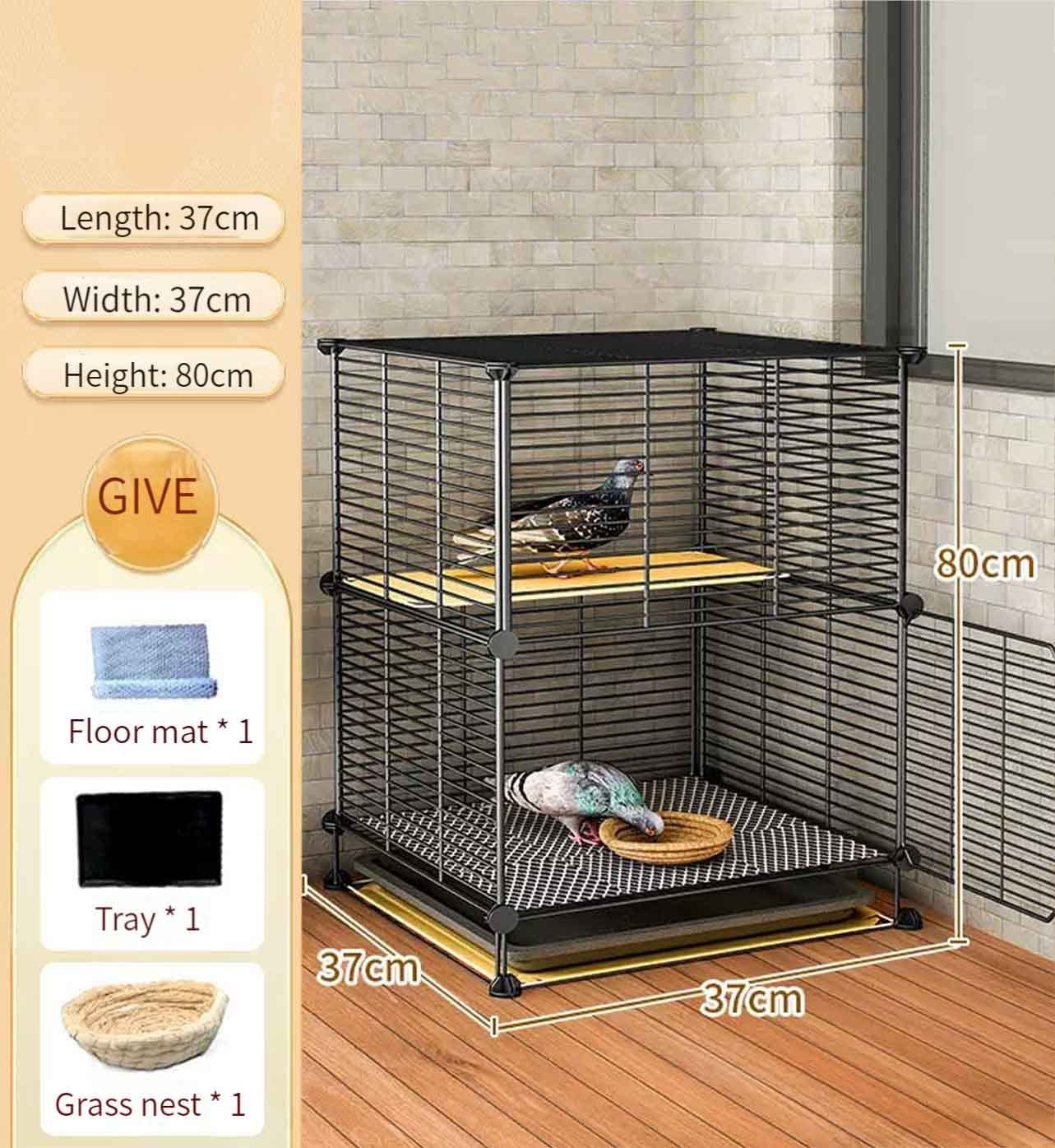 Jaula de metal para pájaros con bandeja extraíble para periquitos, cacatúas, tortolitos, palomas, pollos, patos y gansos