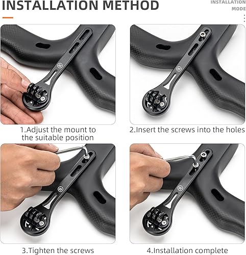 Miniatura 6 de ROCKBROS Soporte para computadora de bicicleta, soporte de computadora de bicicleta frontal exterior de aluminio para bicicletas de carretera,