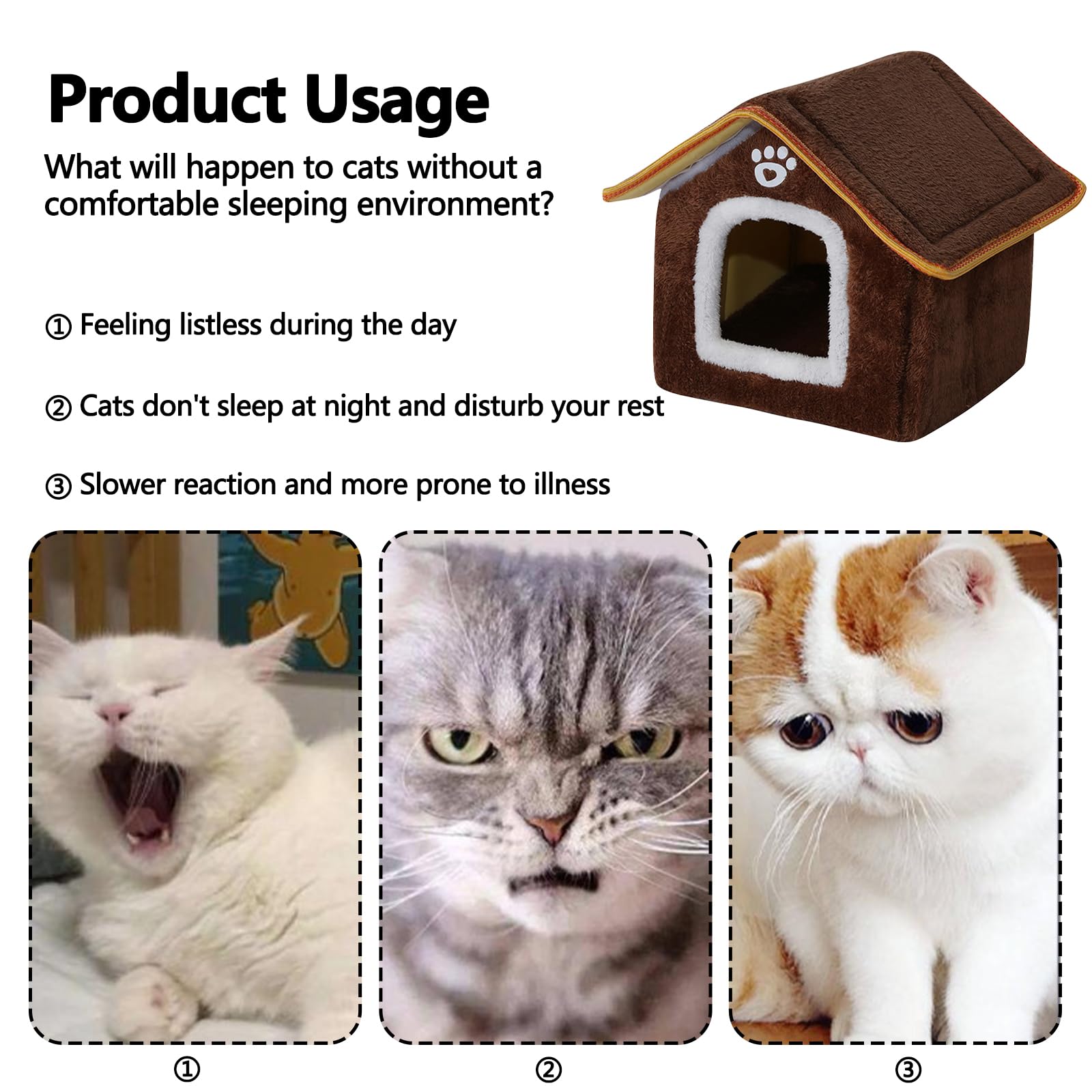 Galatée Casa para Perros, Cueva para Gatos Cálida y Acogedora para Interiores, Lindo Gato Perro De Peluche Lavable Igloo, Cómoda Casa para Mascotas para Cachorros, Gatitos y Conejos(M, Gris)