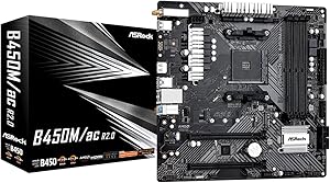 ASRock B450M/ac R2.0 B450 AM4 Micro ATX WiFi