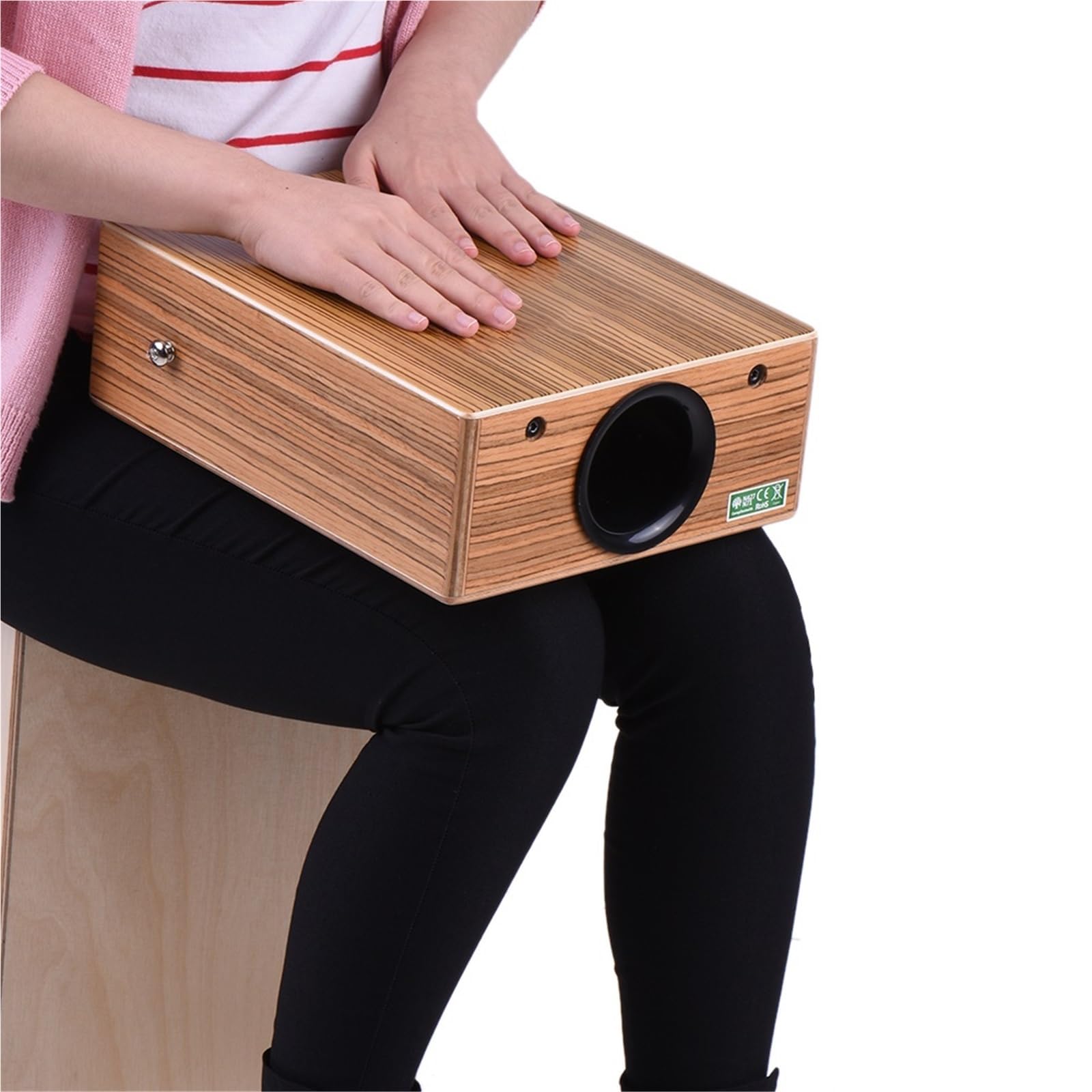 Cajon Cajon portatile da viaggio, tamburo a mano, strumento a percussione in legno con tracolla e borsa for il trasporto