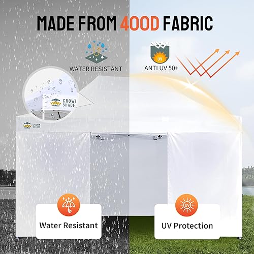 Miniatura 61 de CROWN SHADES Tienda de campaña desplegable con toldo instantáneo comercial de 10 x 10 pulgadas con bloqueo central