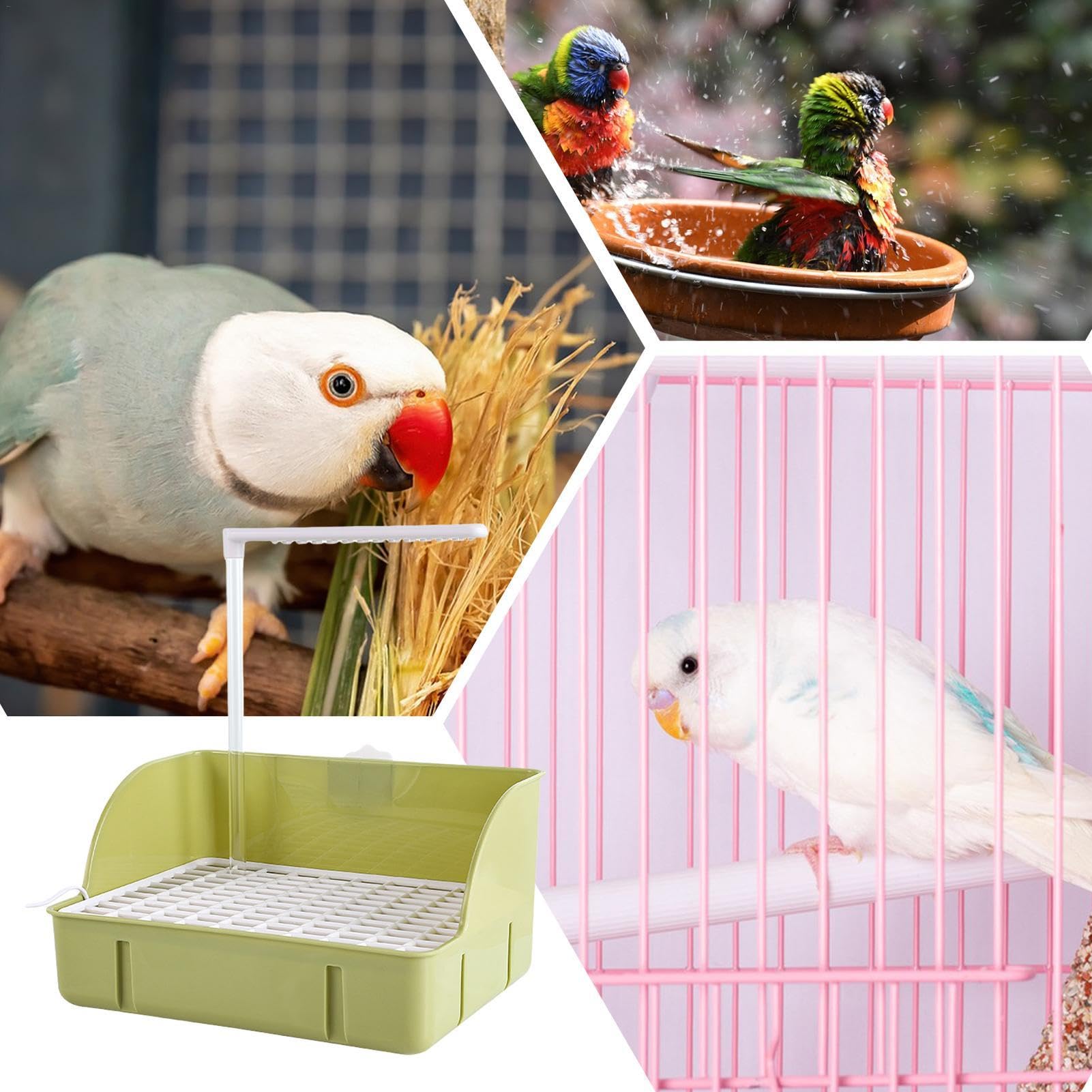 Baño para pájaros para mascotas para jaula, bañera automática para loros, Ducha eléctrica para baño de pájaros, automático de circulación de agua, accesorios de ducha para baño de pájaros, para loros,