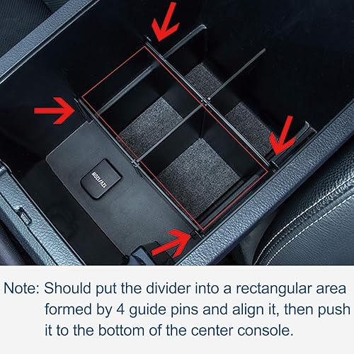 Miniatura 4 de JDMCAR Compatible con accesorios Toyota 4Runner 2010-2024 Organizador de consola central, inserción ABS negro materiales separadores de