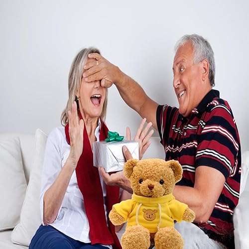 Miniatura 7 de CHELEI2019 Oso de peluche de 11.8 pulgadas, lindo oso de peluche con capucha para niños, rojo