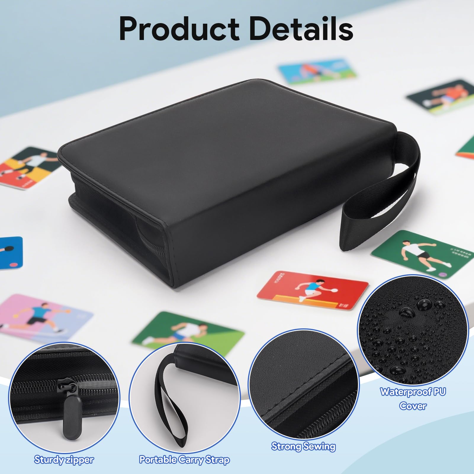 Hanqing Trading Card Binder, 4 Pocket Trading Card Album, Double-Sided Card Collection Folder with 400 Side Pockets - Image 4