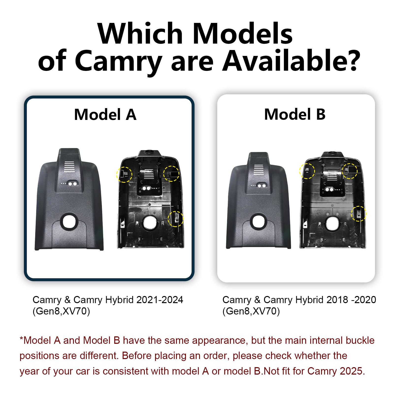 mangoal Front 4K & Rear 1080p Dash Cam Custom fit for Toyota Camry & Camry Hybrid 2021 2022 2023 2024(Model A),LE L XLE TRD XSE SE etc, UHD 2160P Video, App & WiFi,128GB Card, Not fit for Camry 2025