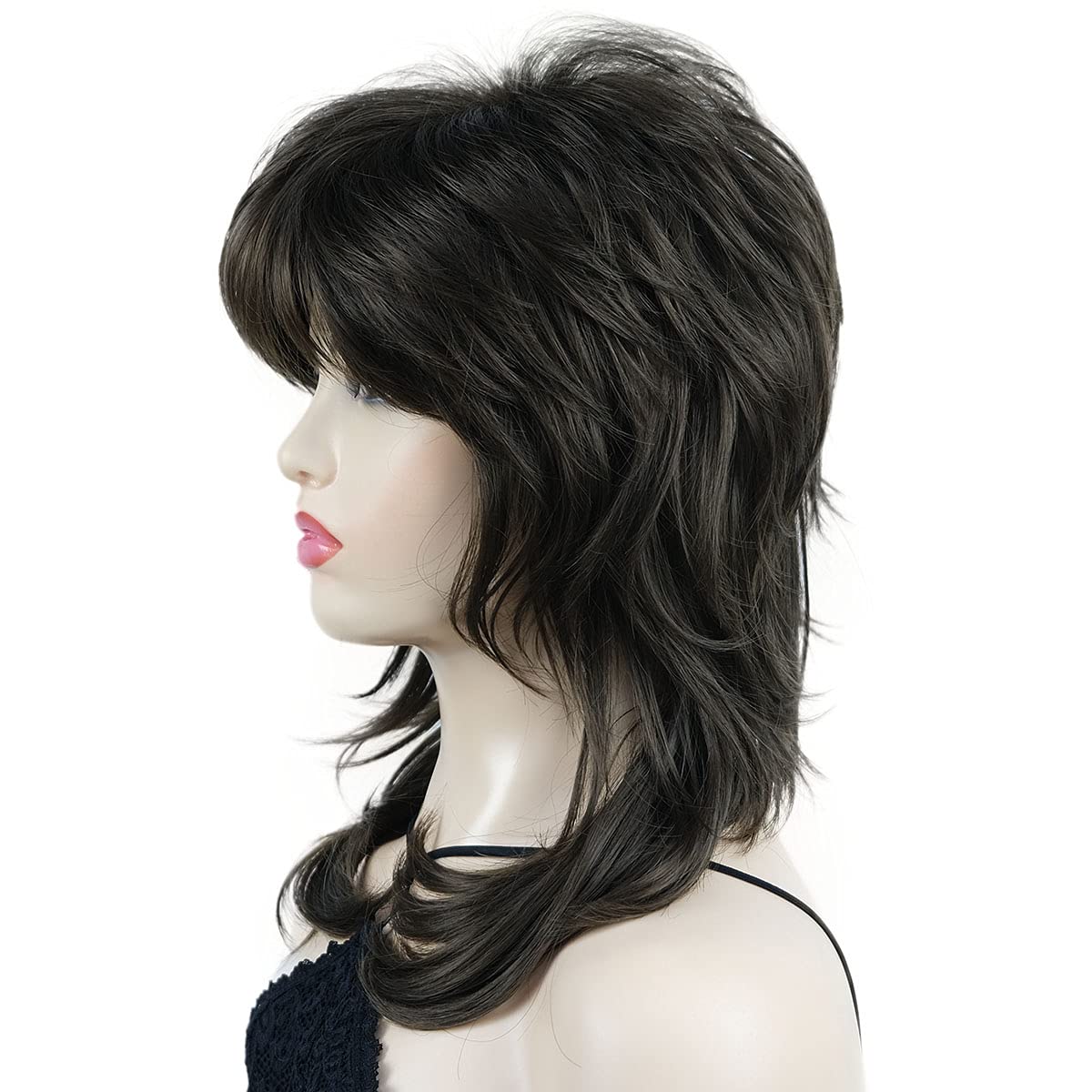 Wiginway Long Shaggy Layered Hair Natural Straight Wavy Shags Wig Soft Syhthetic Hair (Lt Chestnut Brown)