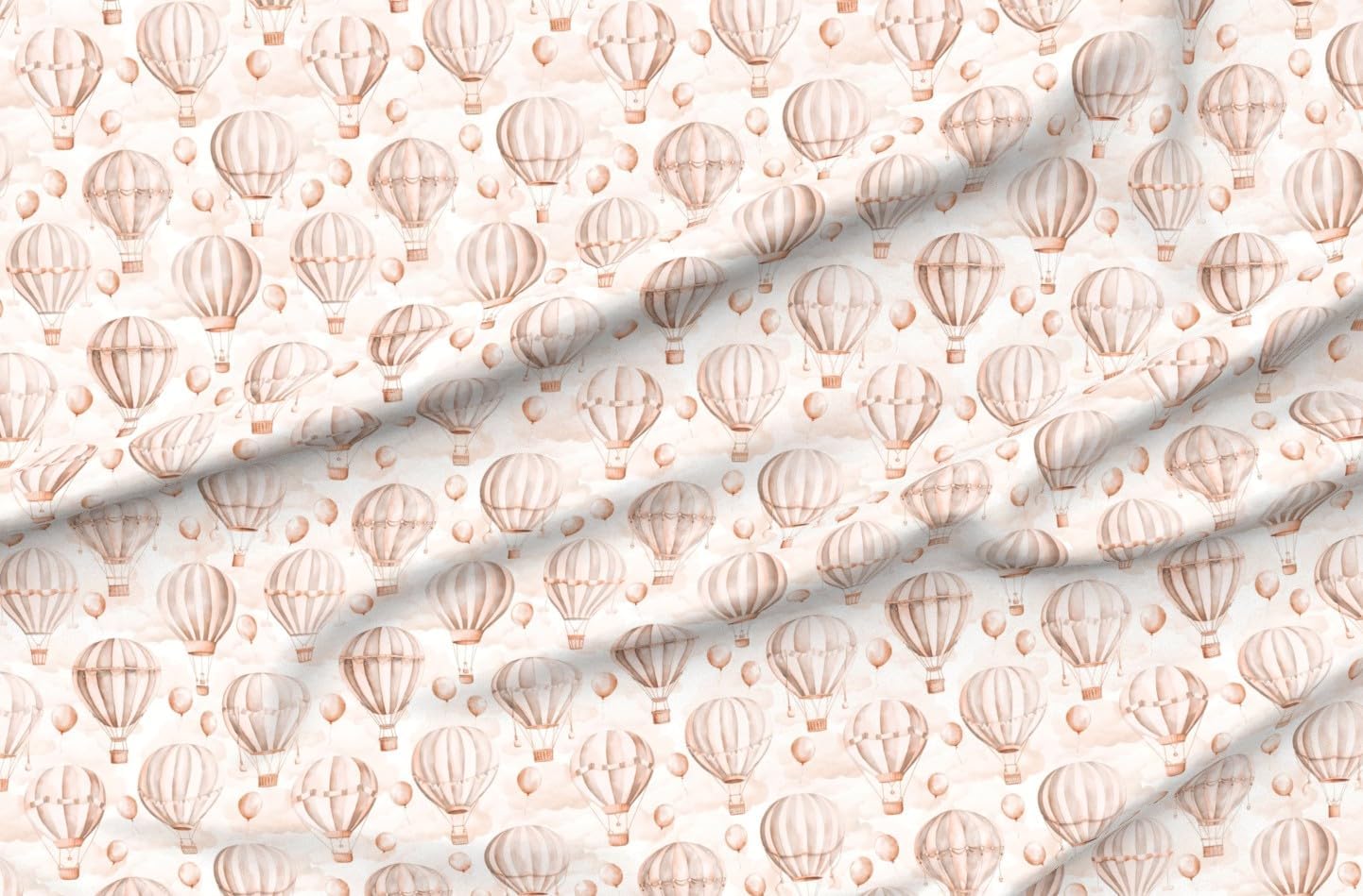 Spoonflower Fabric - Neutral Balloon Soft Pastel Hot Air Whimsical Fun Cute Happy Cheerful Printed on Petal Cotton Fabric Fat Quarter - Sewing Quilting Apparel Crafts Decor