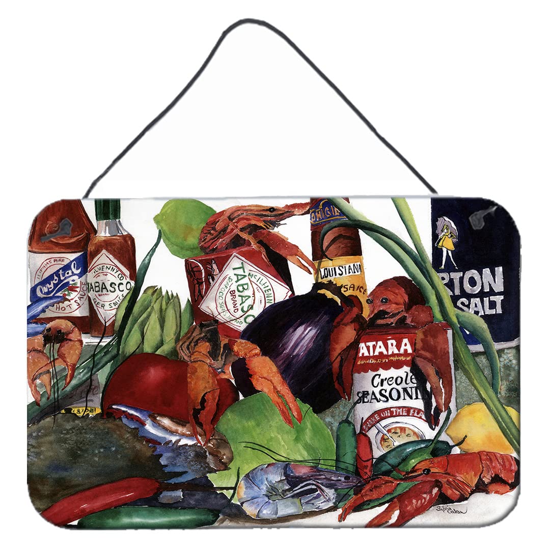 Caroline's Treasures 8131DS812 Louisiana Spices Wall or Door Hanging Prints Aluminum Metal Sign Kitchen Wall Bar Bathroom Plaque Home Decor, 8x12, Multicolor