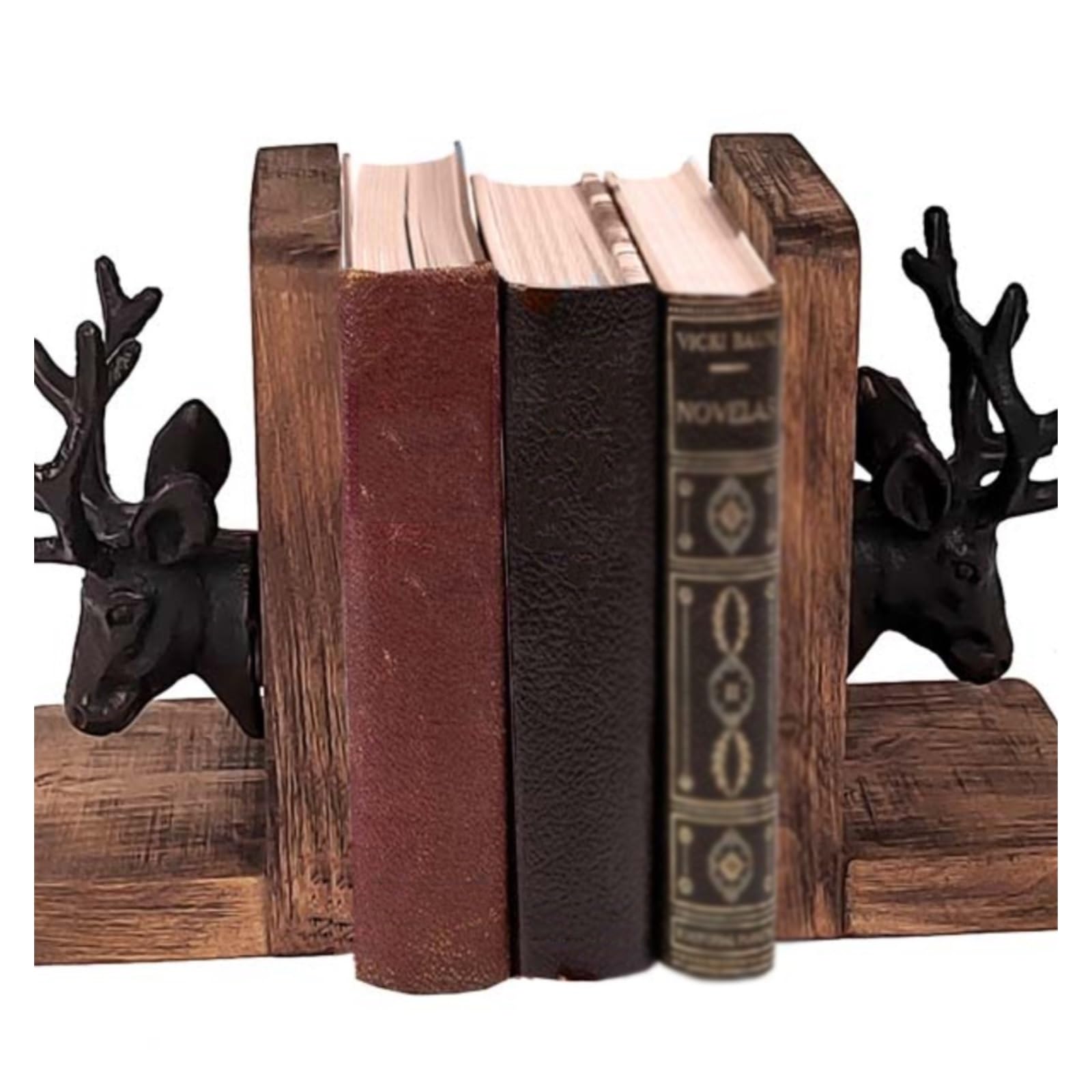 Książki retro żeliwne opaski do książek głowa jelenia podpórki do książek student biblioteka biuro dekoracja salonu ozdoby książki końce szklarnia książka