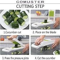 Vista 4 de Cortador de mandolina, picador de verduras, picador profesional de alimentos, cortador de verduras y cortadores de verduras, picadora de cebolla