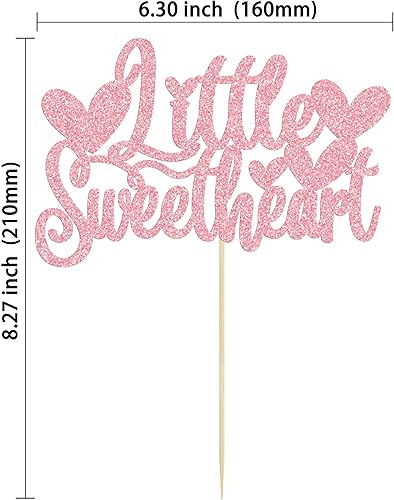 Miniatura 2 de Gyufise 1 decoración de pastel de corazón con purpurina rosa para el día de San Valentín decoración para el tema de San Valentín cumpleaños