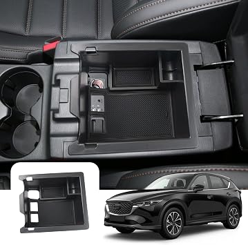 LFOTPP for Mazda CX-5 2023 2024 2025 Center Console Organizer for 2017-2022 2023 2024 2025 Mazda CX-5 Console Tray CX-5 Accessories CX5 Console Organizer ABS Black