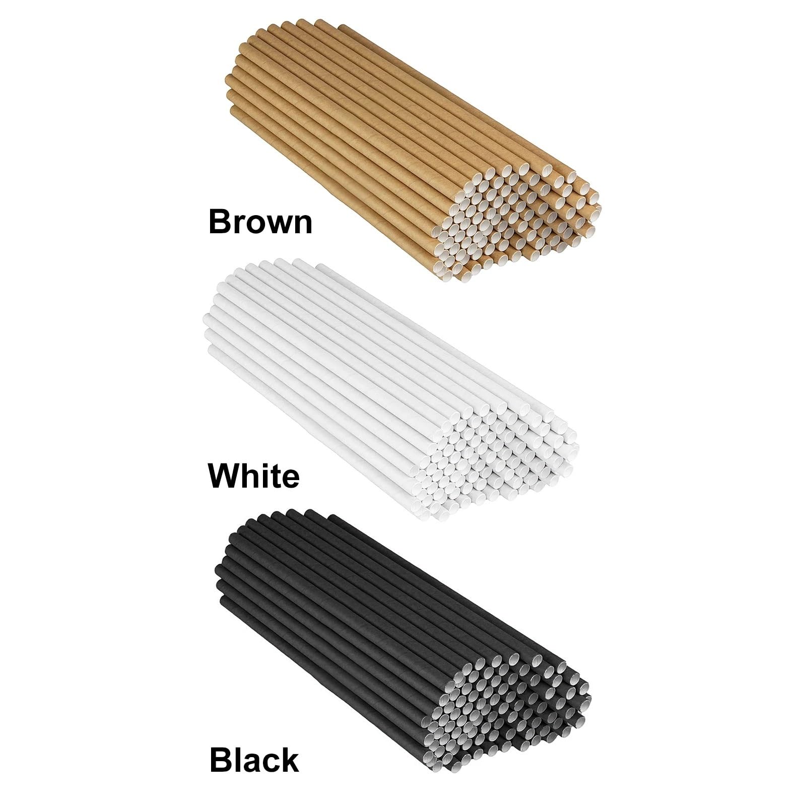 las pajitas de papel, Pajitas de papel Kraft 600 piezas Multicolor(Brown)