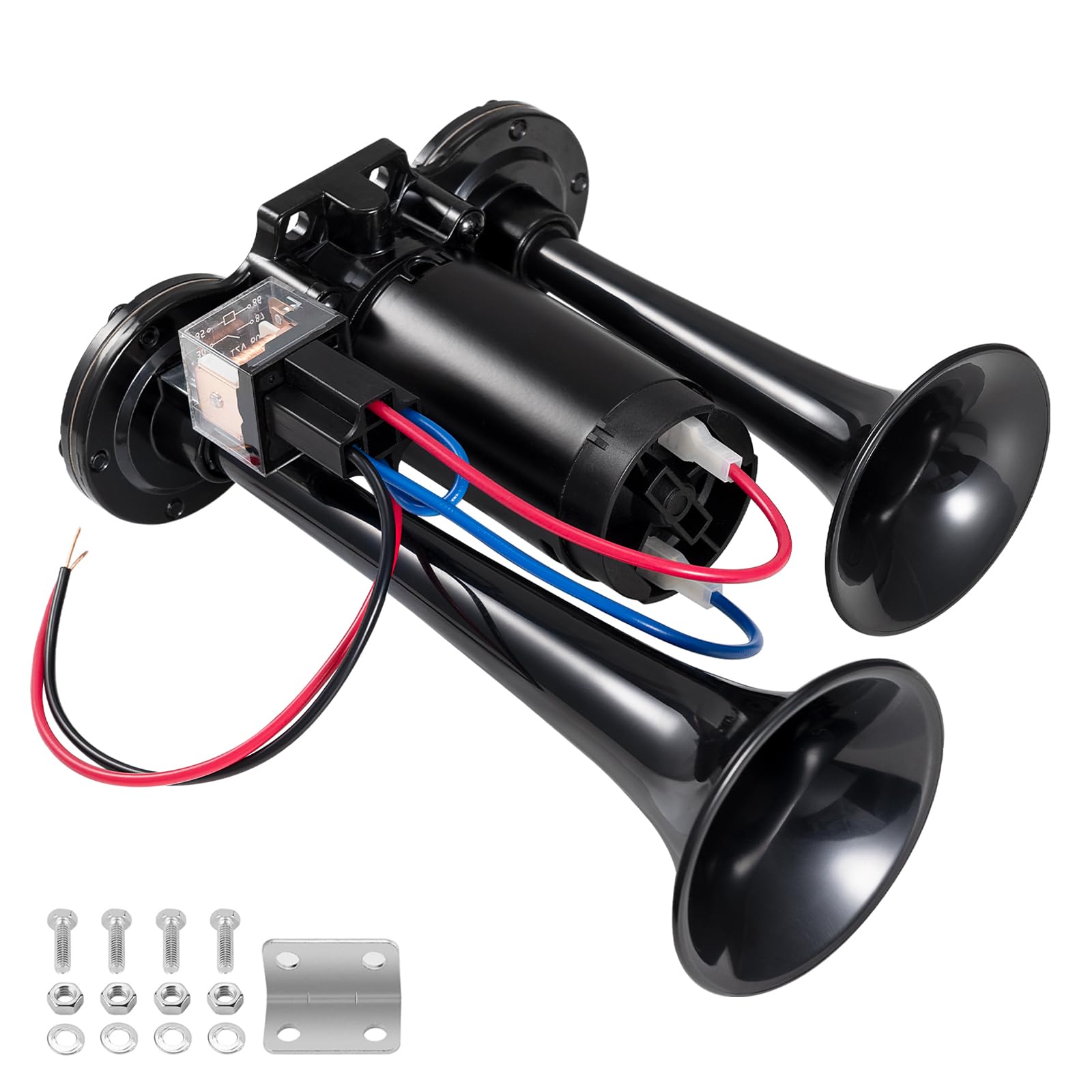 12V 150DB Air Horn for Truck for Train, Car Horns Loud with Compressor for Truck Boat Train Speaker Cars Van Ship (Black)