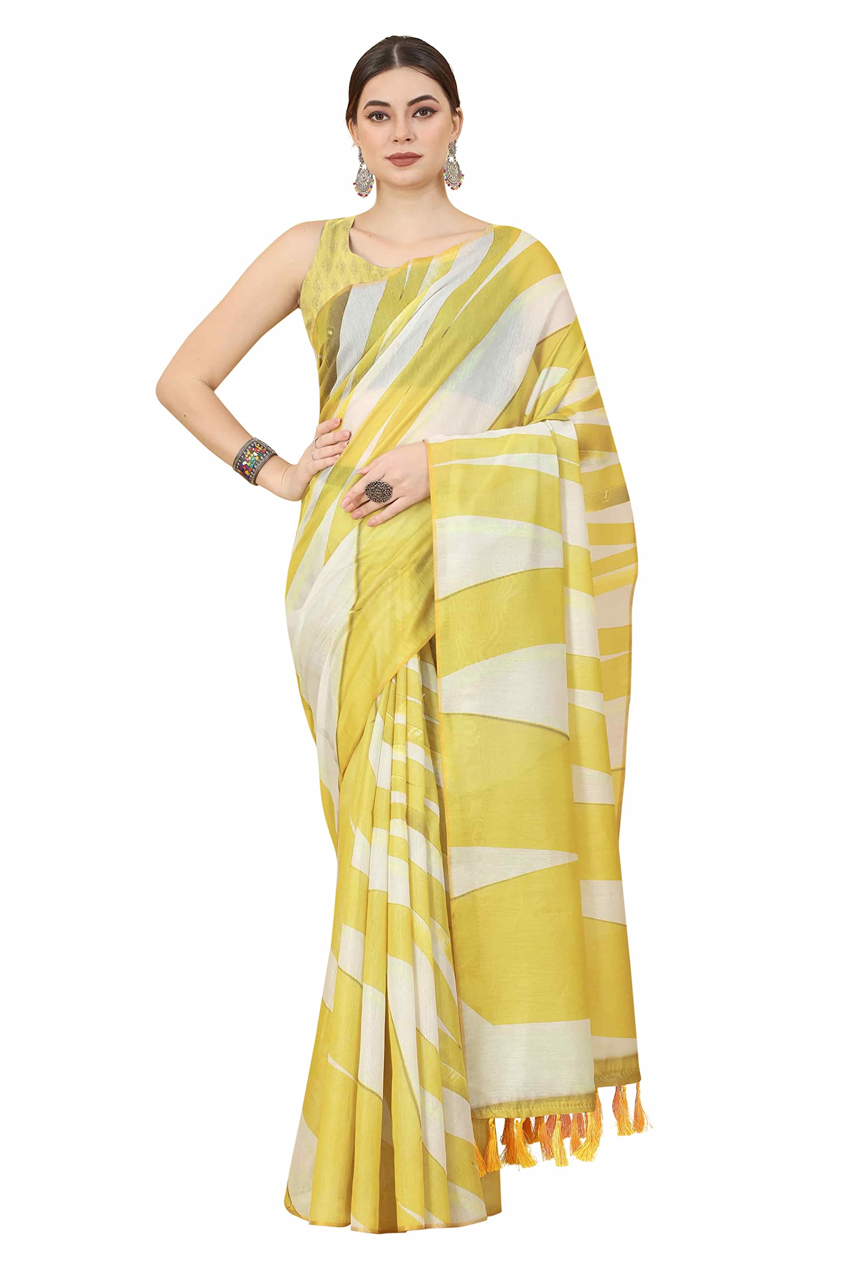Enthone Women's Chanderi Digital Print Saree(SZ-OJAS)