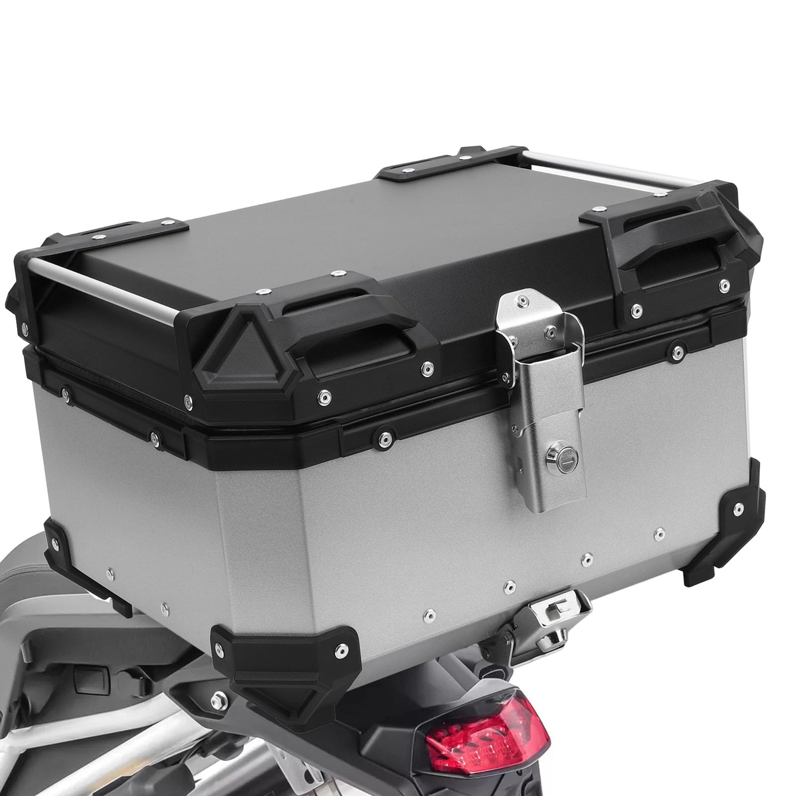 Bewinner 32L Topcase Motorrad mit Sicherheitsschloss, Schnellverschluss Motorradkoffer, Wasserabweisendes Motorrad Topcase aus Aluminiumlegierung, Universell Passende Motorrad Hecktasche