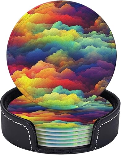 Miniatura 16 de 6 posavasos redondos de cuero con soporte retro para cámara, para bebidas, taza de café, resistente al calor, para protección de mesa, accesorios de