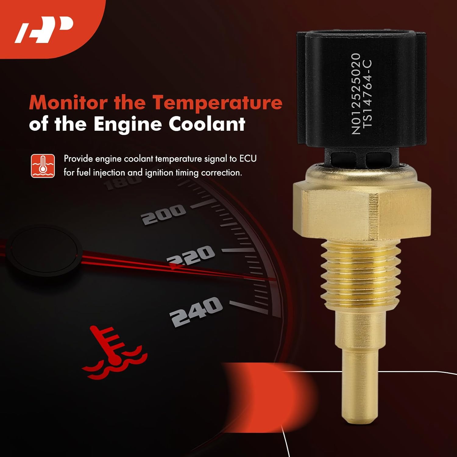 A-Premium Engine Coolant Temperature Sensor [2 Pins] Compatible with Subaru & Scion & Toyota, fits Outback 2013-2019, Forester 2013-2018, Impreza, Crosstrek, Legacy, Tribeca, WRX STI, BRZ, 86, FR-S