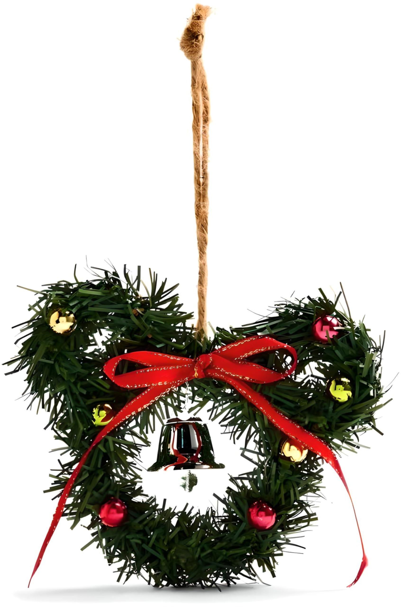 Mickey Mouse Mini Hanging Wreath: Charming Christmas Home Decor Ornament Festive Decorative Gift (Pack Of 1)