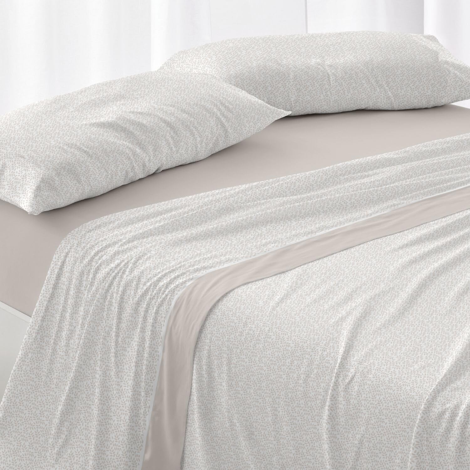 Burrito Blanco | Sabánas de Velvelina® | Cama de 105cm. (+Medidas Disponibles) | Diseño 007 | Color Beige (105x190/200cm.)
