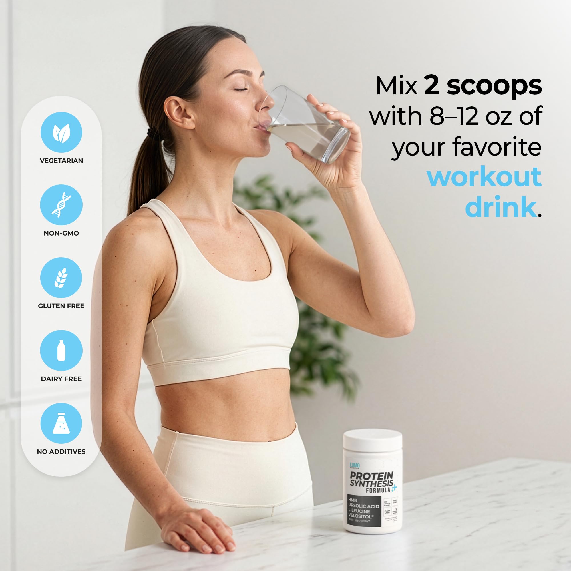 Protein Synthesis Formula + Ursolic Acid, HMB, Leucine, Velositol (MyoVera) — Amazon image 3
