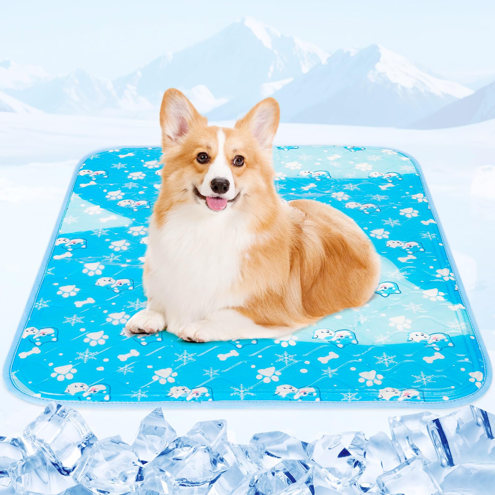 Tsmertor Dog Cooling Pad 70 x 50 cm - Premium Cooling Mat Self-Cooling, Washable & Durable, Scratch-Resistant, Cooling Dog Mat Summer for Medium Dogs