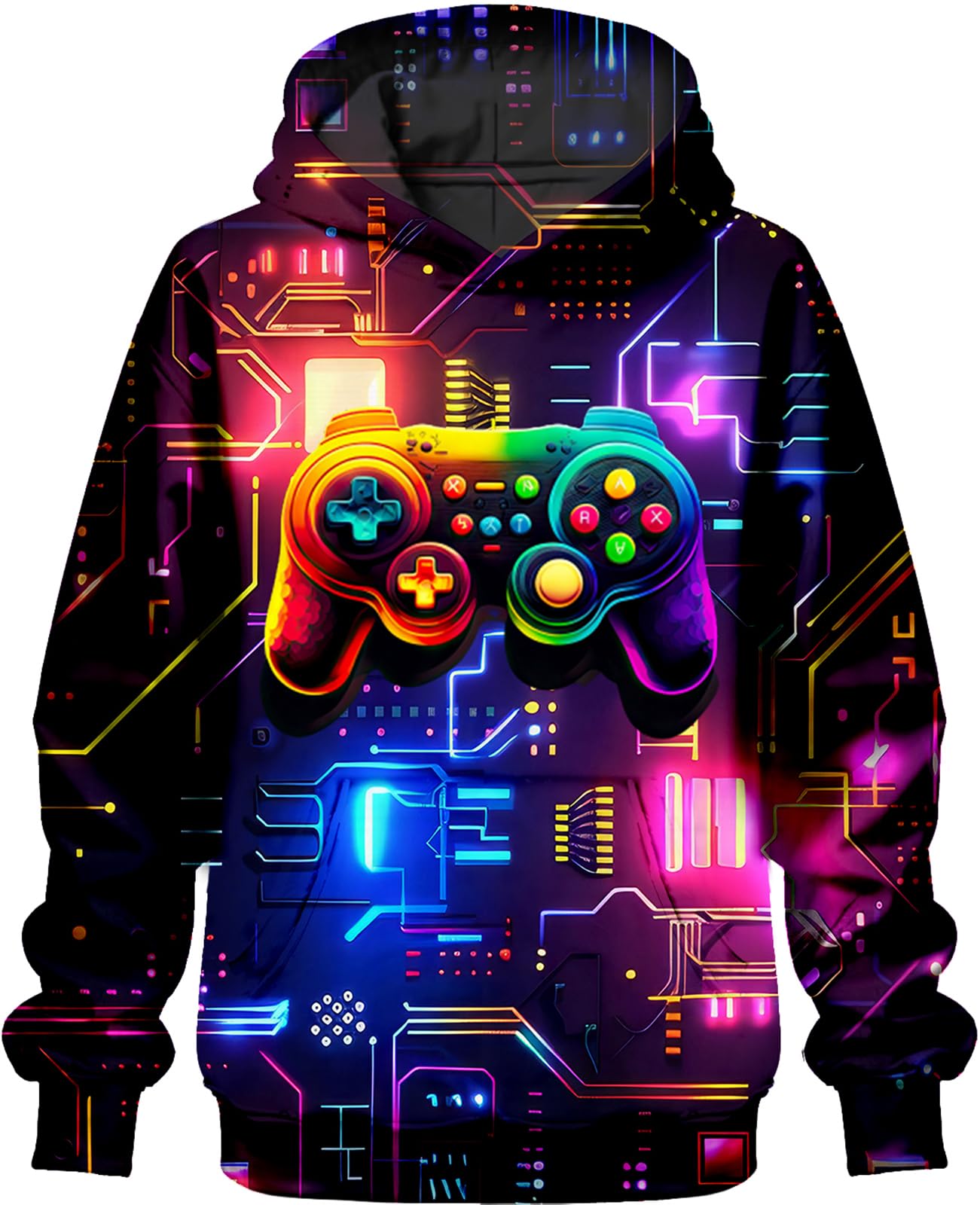 PADOLA Garçon Sweats à Capuche 3D Imprimé Sweat 5-14 Ans Enfant Pull Manche Longues Sweats Sport Motif Sweats Garçon avec Poche Drôle Sweatshirts Football Hoodie