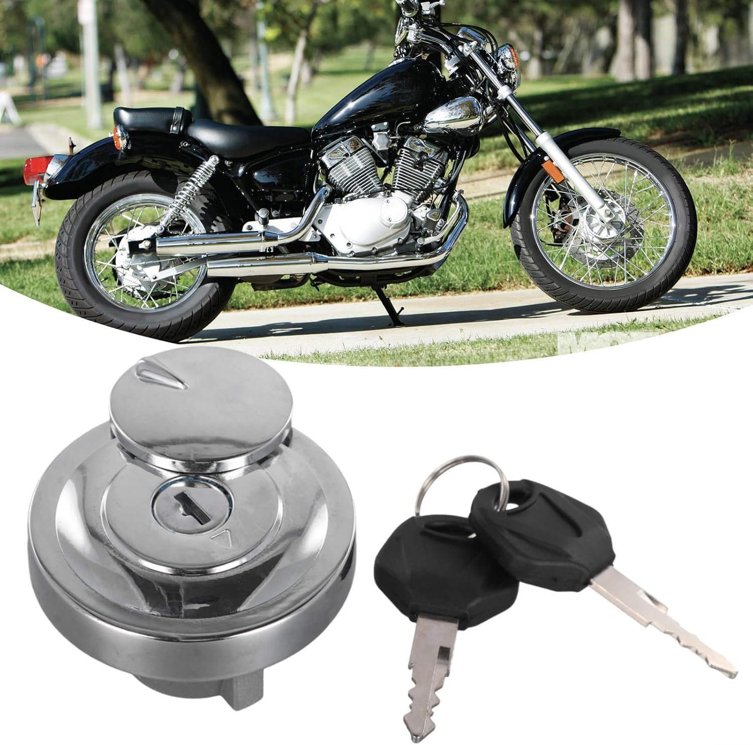 Secure Fit Fuel Gas Tank Cap Lock and Key Set For Yamaha For DragStar Series For XVS650, 950, 1100 Motorcycles