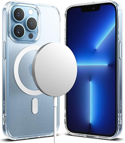 Ringke Fusion - Funda magnética compatible con iPhone 13 Pro, parte trasera translúcida de plástico termoplástico suave a prueba de golpes,