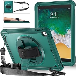 Capa do caso da tabuleta. Capa infantil compatível com iPad 5ª/6ª geração 9.7 2018/2017, capa fina para PC rígido + TPU à prova de quedas, à prova de poeira, à prova de choque, suporte multifuncional