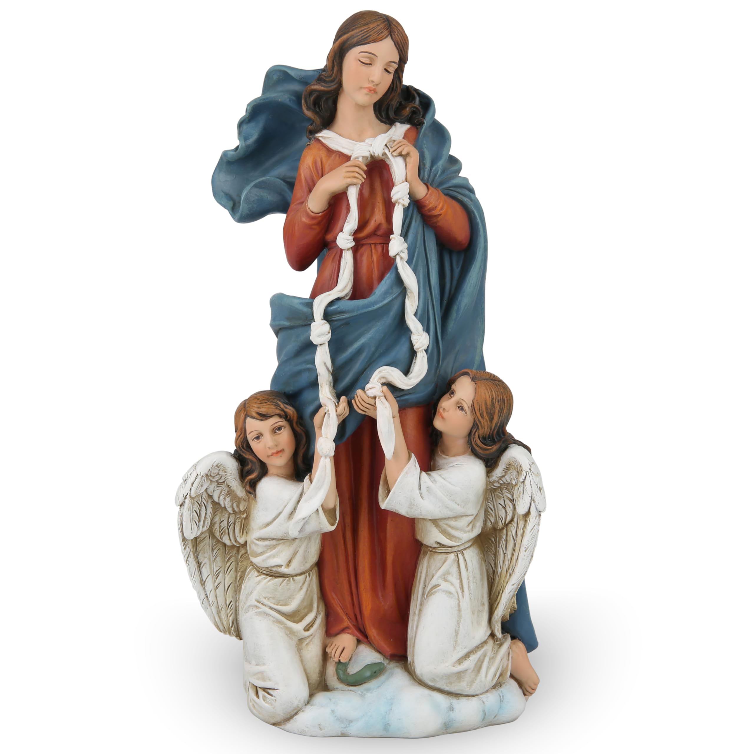 BC Catholic Mary Untier of Knots Statue, Blessed Virgin Mary Devotion Home Decor, Religious Gift, 9.8" H, Handmade by Buildclassic