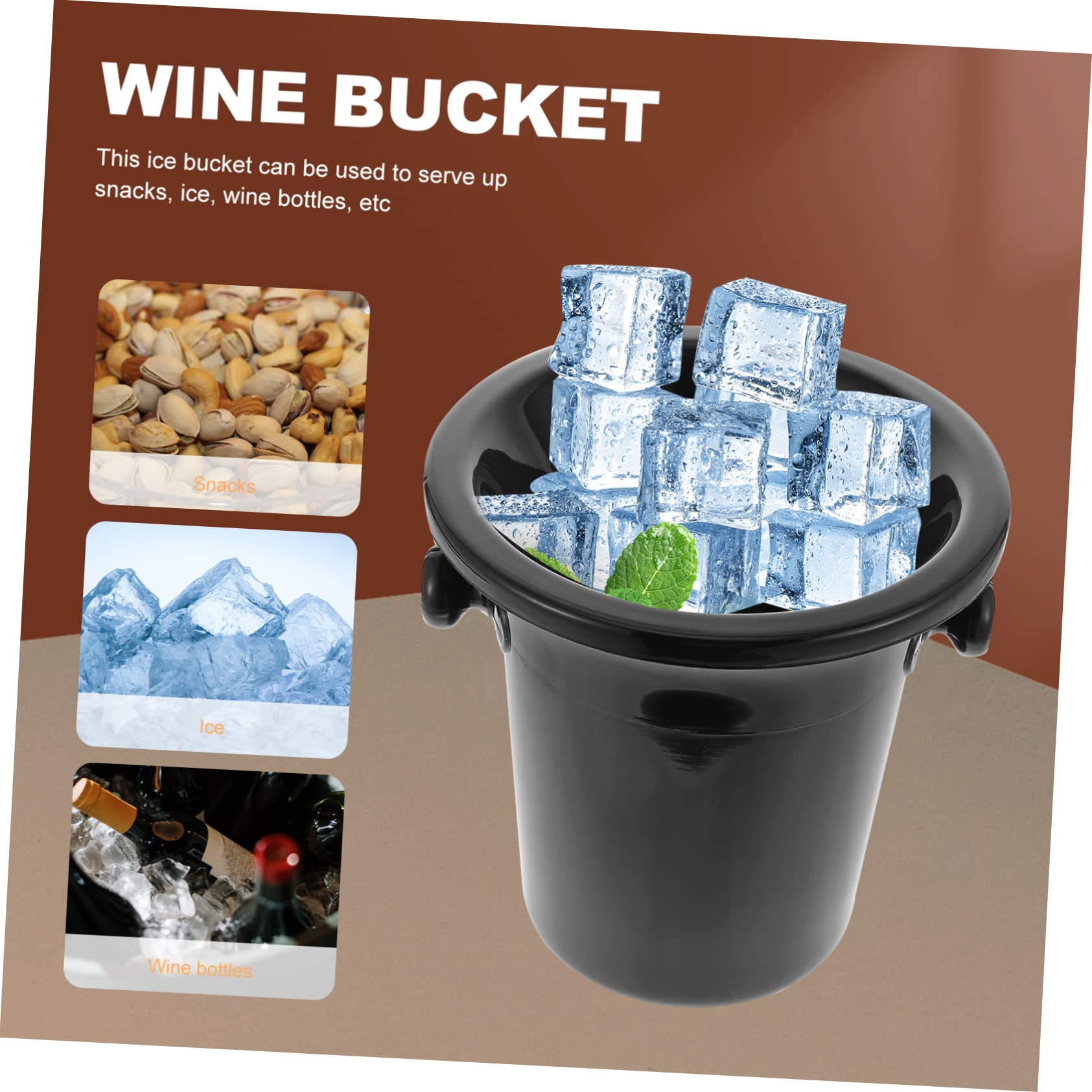 Healvian 2 piezas barril de hielo vino cubo escupir champán cubo de hielo refrigerador refrigerador congelador cubo de hielo cosas al aire libre bolsa artículos fiesta bañera Francia