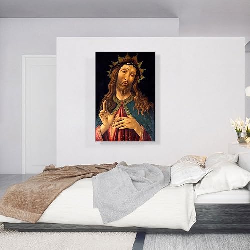 Miniatura 2 de ARTCANVAS Sandro Botticelli - Lienzo decorativo con diseño de Cristo coronado de espinas, 1500 unidades, marco estirado, póster con imagen giclée,