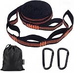 Straps d'hamac combiné avec deux longues Straps de hamac lourd Triple pointu Polyester non-stretch Straps pour arbre de hammock tient jusqu'à 900Lbs