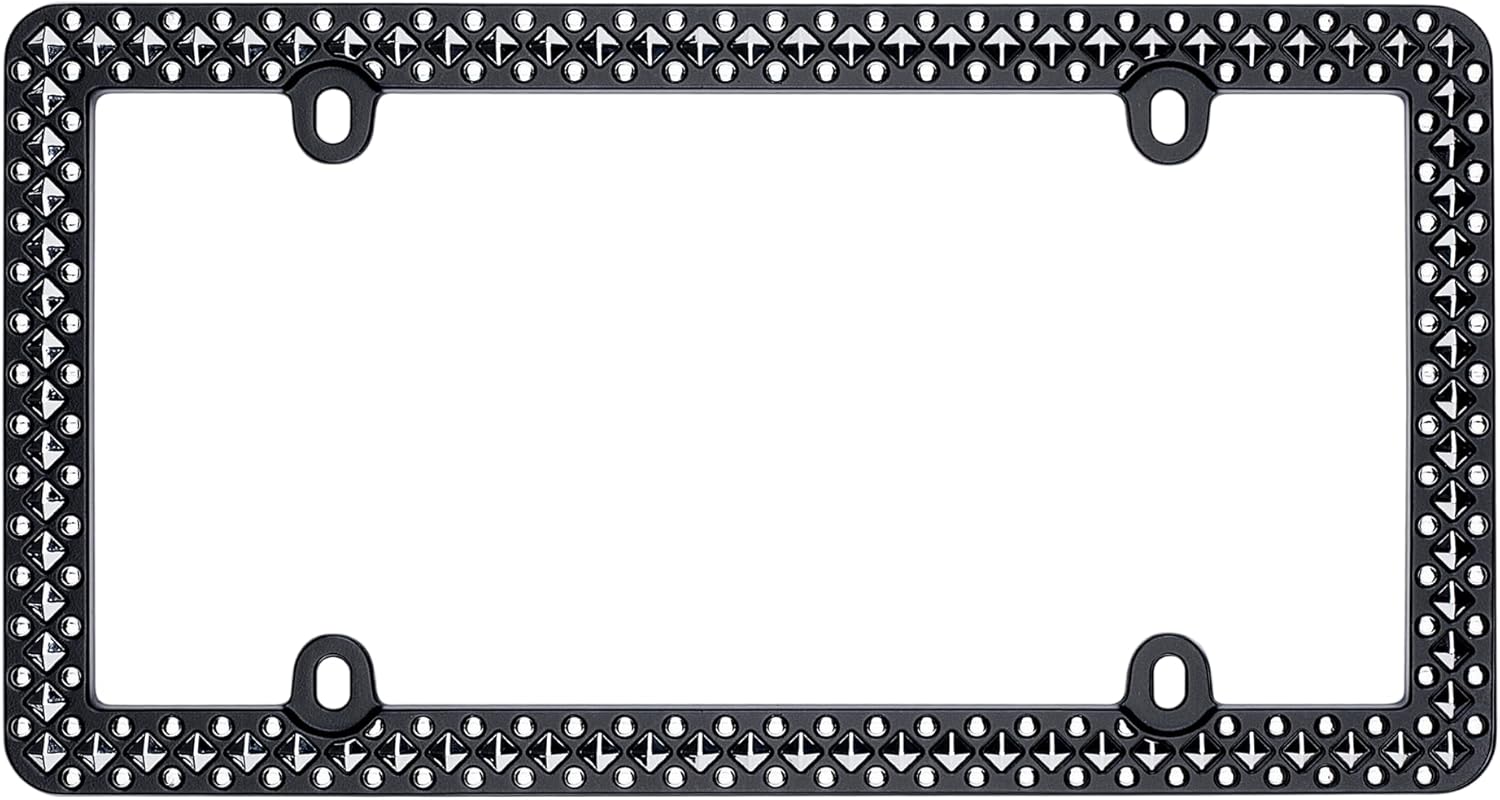 Cruiser Accessories 58153 Defender License Plate Frame, Matte Black/Chrome, 1 Frame (Pack of 2)