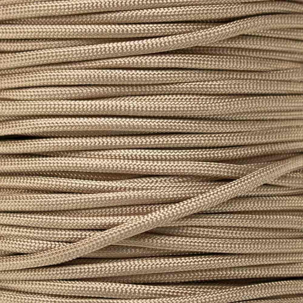 Paracord Planet 550lb Solid Brown Paracord – 7 Strand Type III Tactical Parachute Cord for Hiking, Camping, and Crafting – Champagne (250 ft)
