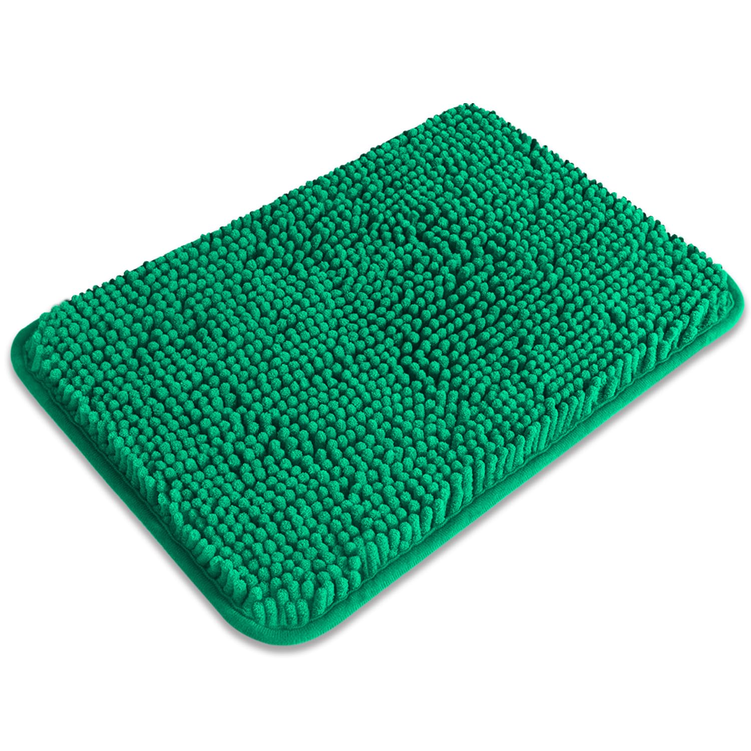 PureSwan Small Bathroom Rug 12"x18" – Washable and Absorbent Bath Mat, Non Slip, Thick Soft Chenille Bath Rugs for Bathroom, Shower, Sink, Dog mat(Emerald) — image 1