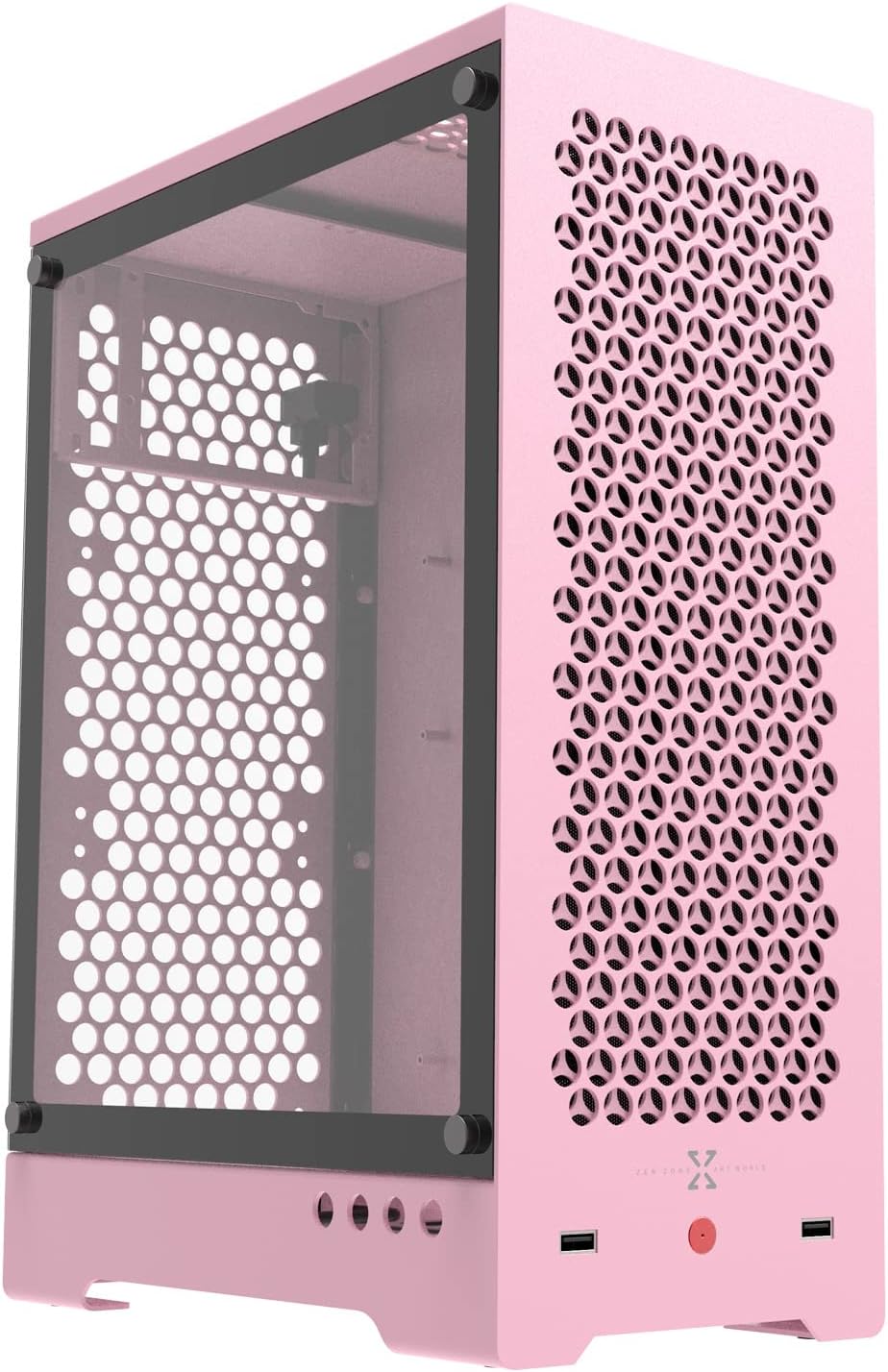 MATX Computer Case Mid Tower, PC Case Aluminum Grey Supporting ATX SFX SFX-L PSU, Desktop Gaming Chassis with Tempered Glass Window