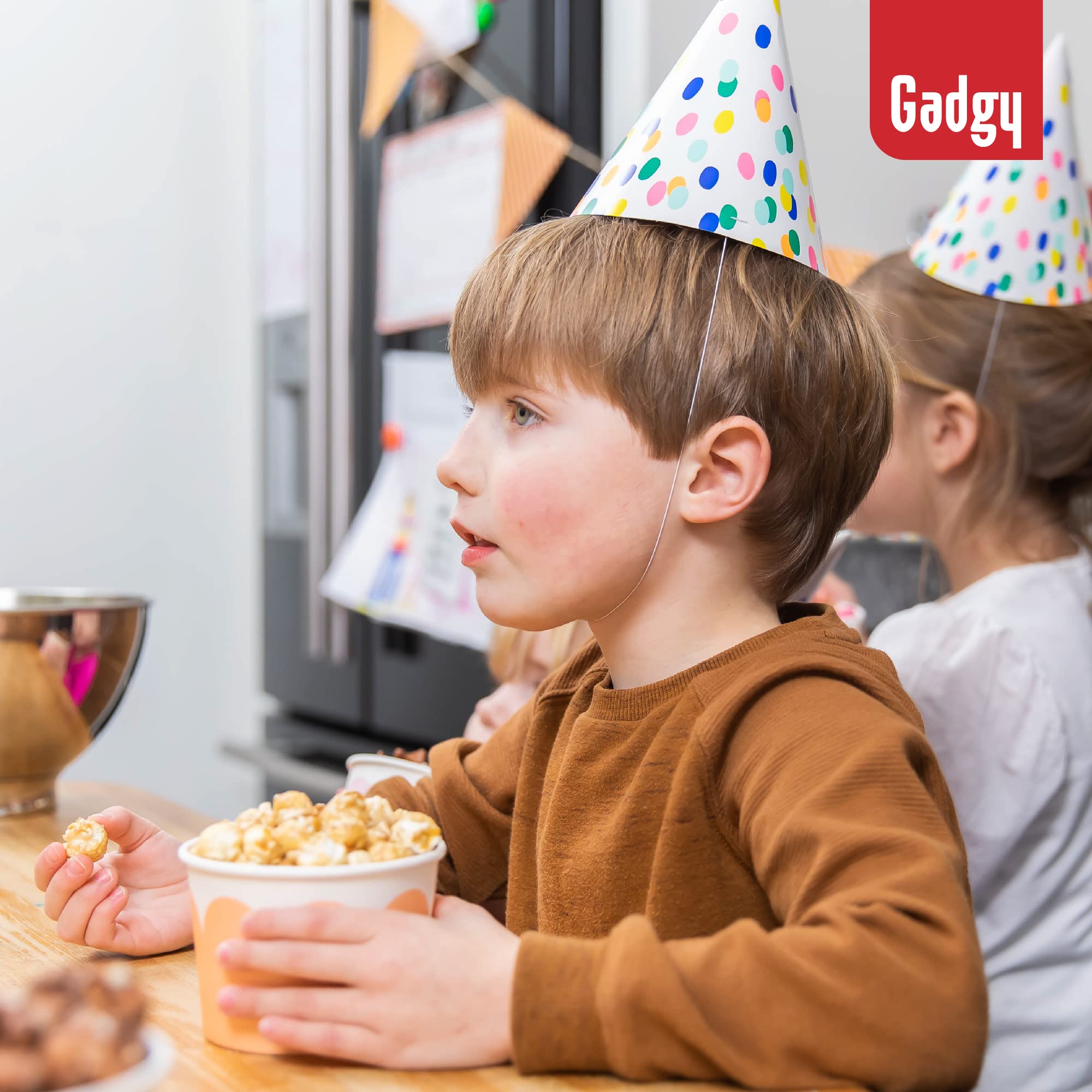 Gadgy Popcornmaschine Heißluft - Retro Popcorn Maker - Popcorn Maschine für Fettfreies Ölfreies Pop Corn - Gesunder Mais Snack - Popkorn Maschine Rot