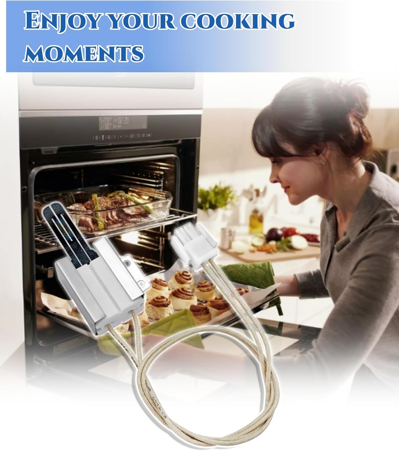 WB13X25262 Gas Range/Oven Igniter Fits For GE(CGS,JGB,PGS Series) Gas Range, Replaces WB13K10041, 4464422, AP5985820, PS11725183, EAP11725183 Oven Broil Burner Ignitor