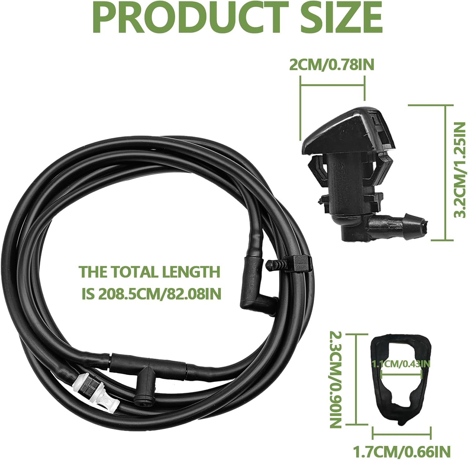 Windshield Washer Nozzle Hose Kit, Compatible with 2011-2016 Ford F250 F350 F450 F550 Super Duty, Wiper Nozzle Hose Replacement BC3Z-17603-A BC3Z-17K605-B