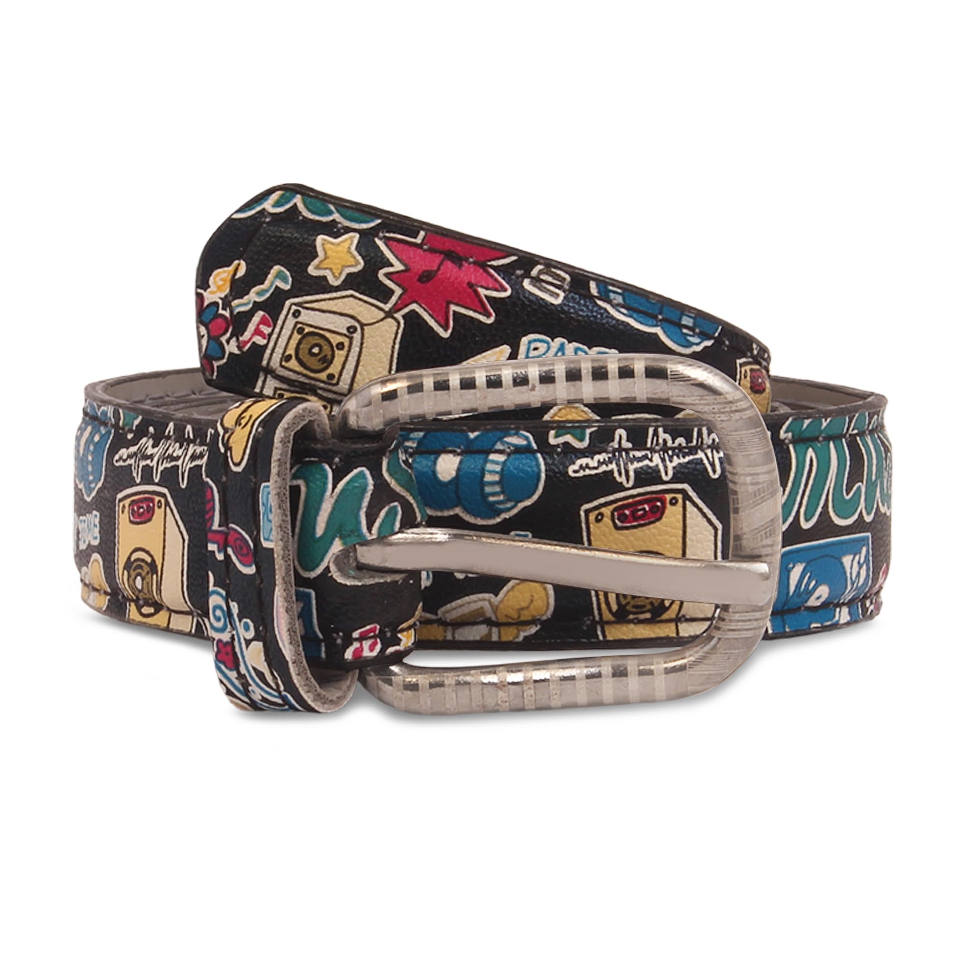 trysco Unisex Kids Faux Leather Belt For Jeans,Dresses, 22''-26'' (8-12 Years) (Pack Of 1) Black - Image 2 thumbnail