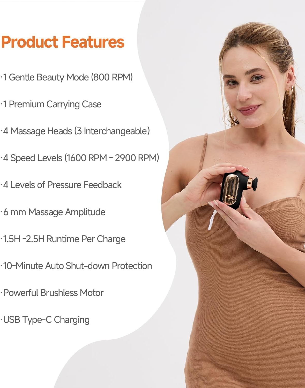Mini Massage Gun, Deep Tissue Small Muscle Massager for Pain Relief, Travel Massage Gun for Neck Shoulder Thigh Back, Handheld Massager for Office, Birthday - Image 9