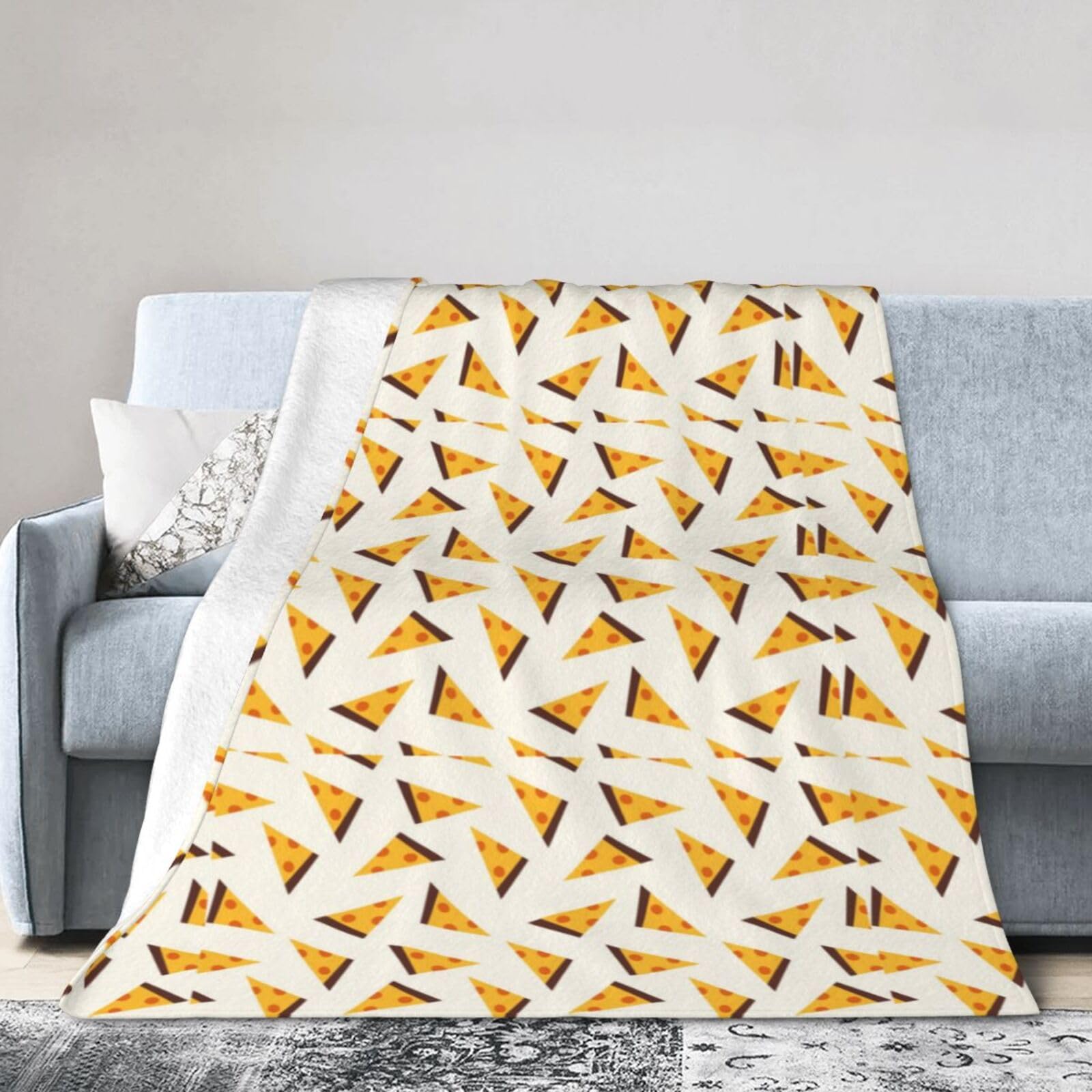 Noble Ren Cute Pizza Slices Ultra-Soft Micro Fleece Blanket Winter Warm Soft Lannel Fleece Throw Blanket For Couch Sofa Bed 80"X60"