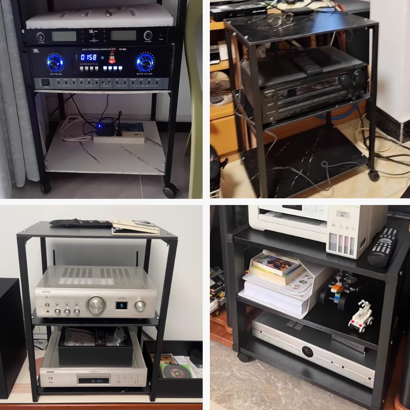 Dom i kuchnia, stojak na sprzęt HiFi, półka na sprzęt HiFi, mobilny stojak na sprzęt audio, stojak na wieżę stereo, półki na sprzęt, nowoczesna szafka
