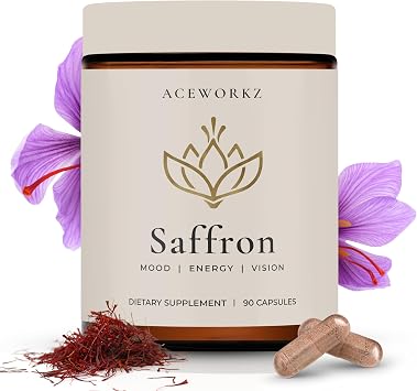 ACEWORKZ Appetite Suppressant for Weight Loss Organic Saffron Extract with BioPerine for Enhanced Absorption Supports Energy & Mood 90 Capsules